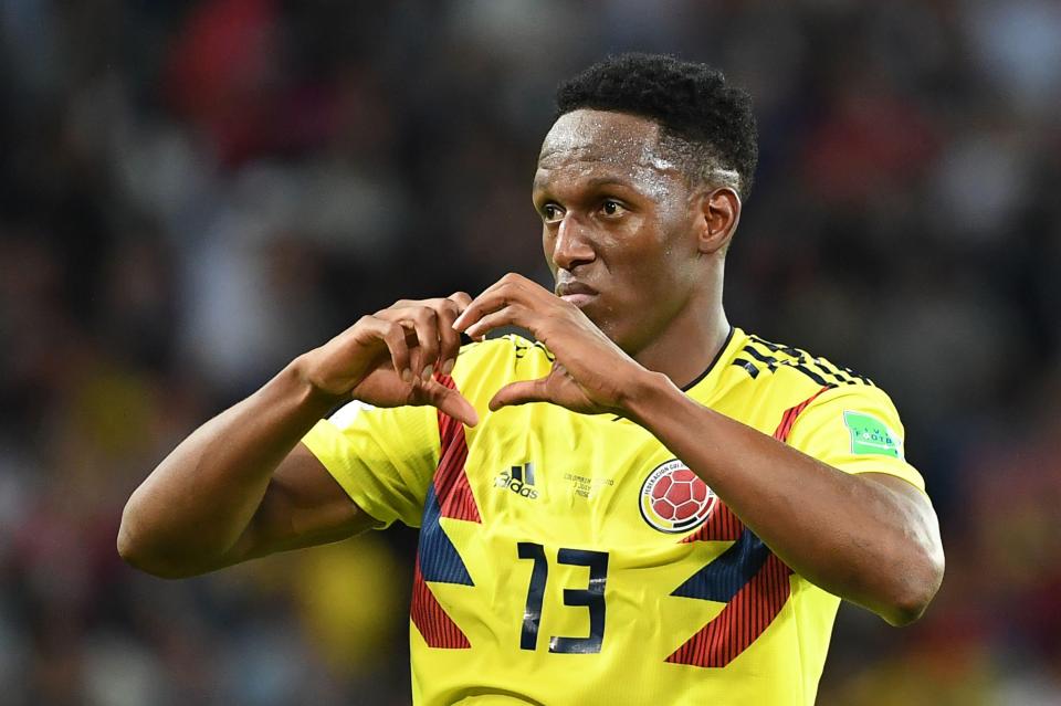  Colombia's Yerry Mina did it after scoring a late equaliser against England... but the Three Lions went on to win a famous penalty shootout