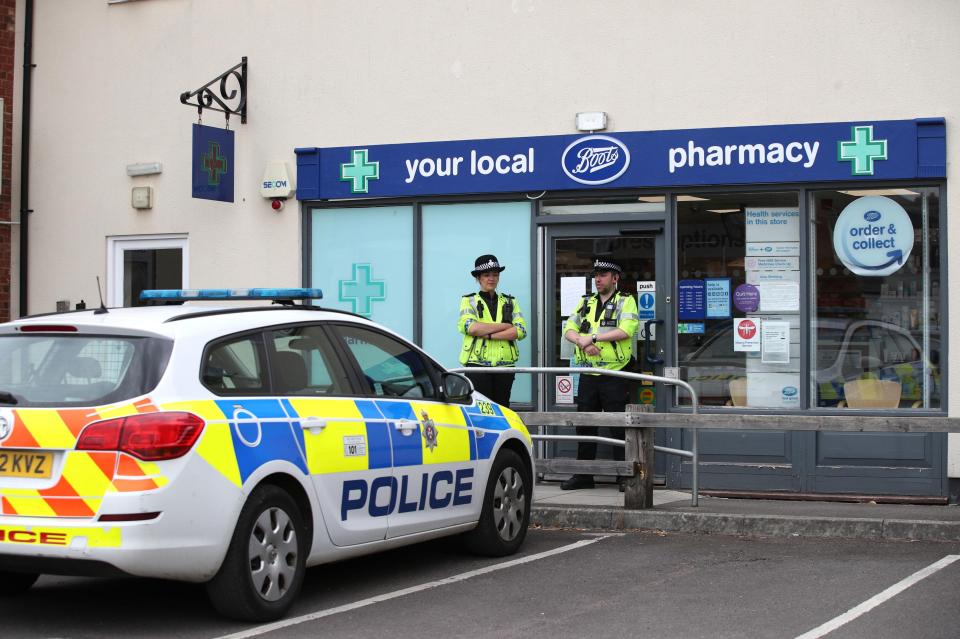  A Boots Pharmacy in Amesbury town centre was closed off by police yesterday