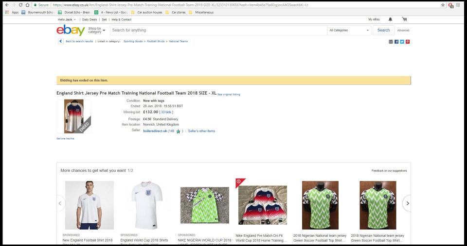  This eBay seller fetched £132 for the top