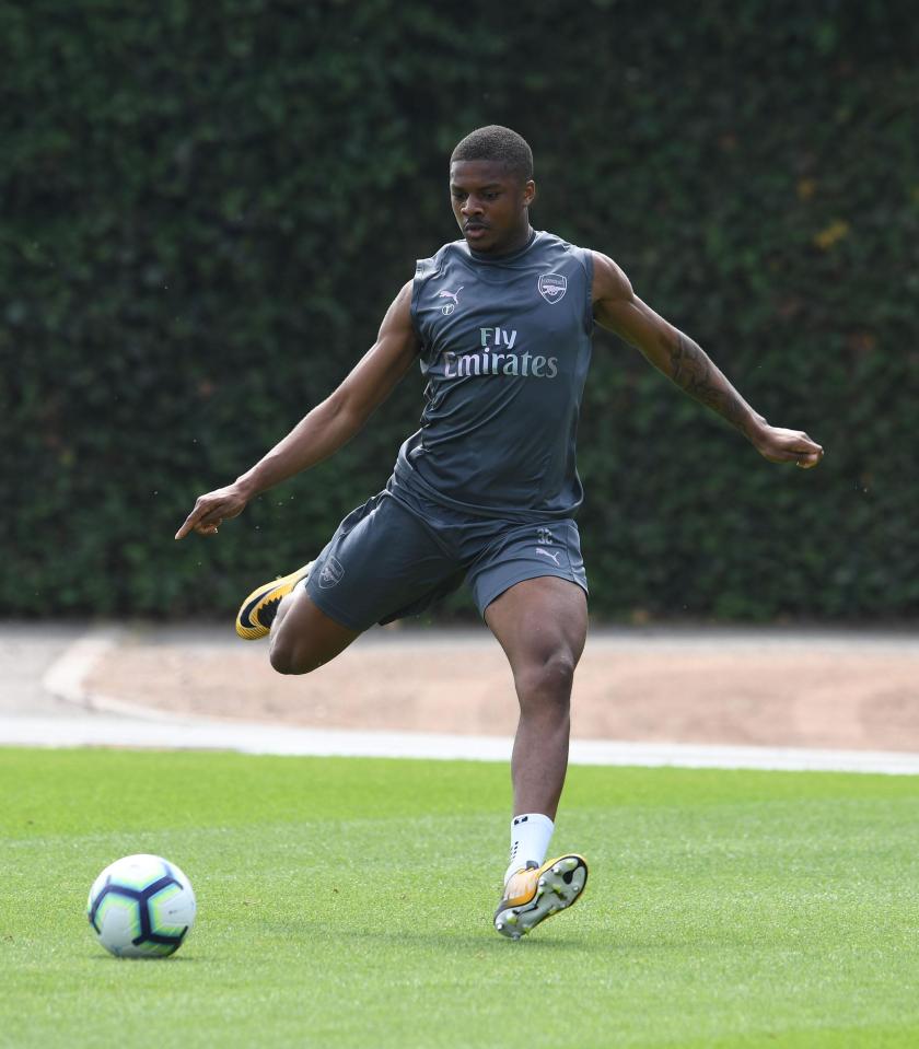  Chuba Akpom during Arsenal Training Session at London Colney.