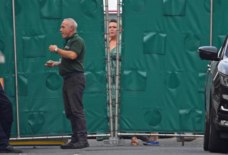  Screens have been erected as forensics officers search John Baker House in Salisbury