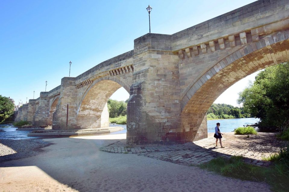  The River Tyne at Corbridge, Northumberland all but dried up in the hot weather