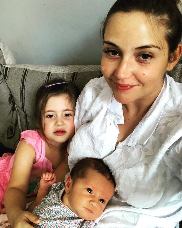 Jacqueline with Ella and Mia, who was born a month ago