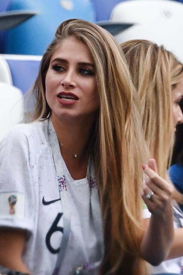  Bolivian beauty Maria Salaues wears a Paul Pogba shirt during France vs Uruguay