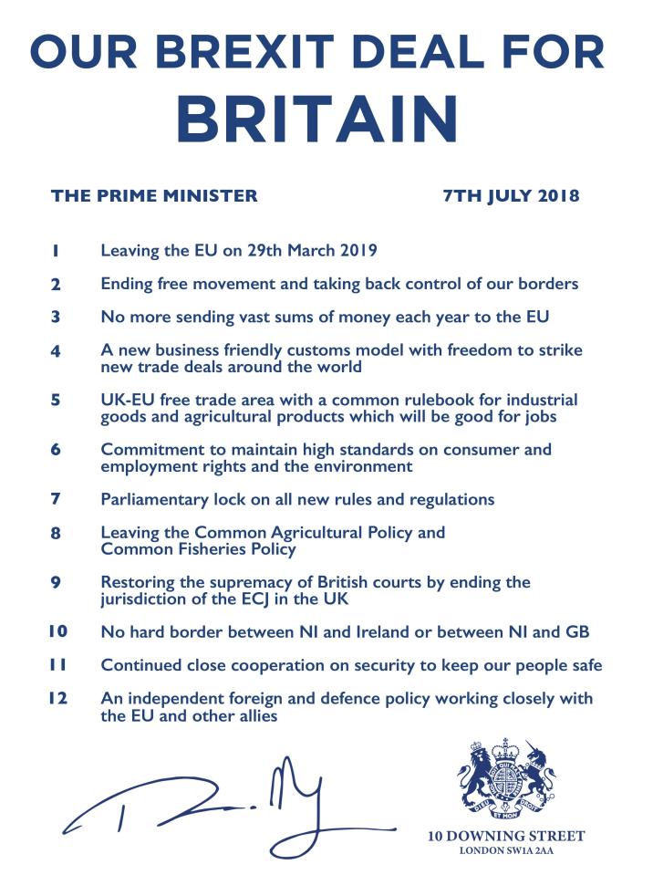  Here is the PM's 12-point Soft Brexit plan that will tie Britain to Brussels rules