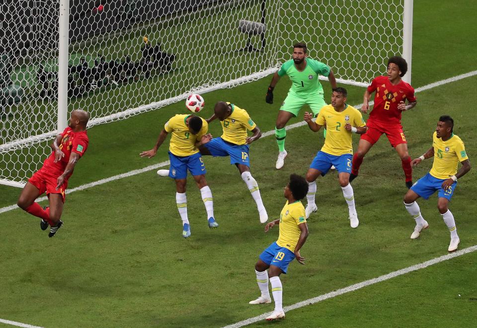  Fernandinho scores own goal as Brazil crash out of World Cup