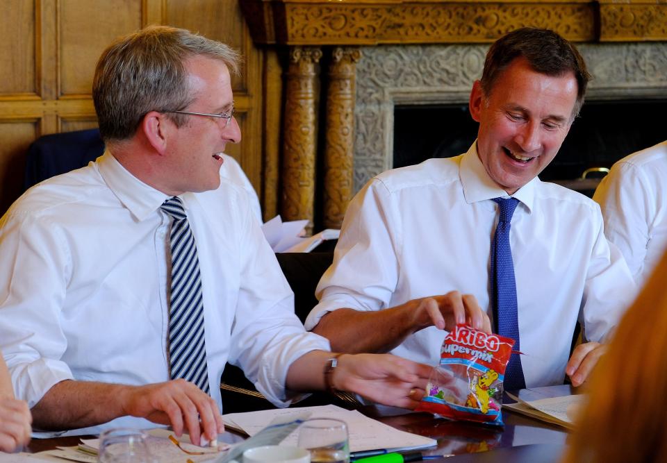  Jeremy Hunt helps himself to Haribo sweets at the Chequers summit