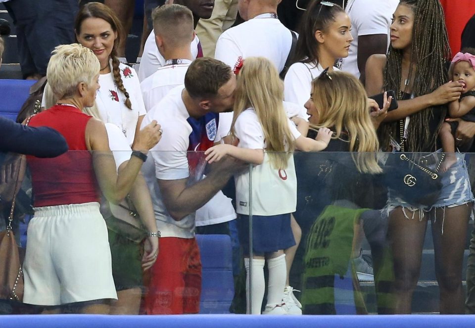  Jordan Henderson was joined by his wife Rebecca Burnett and their daughter Alba