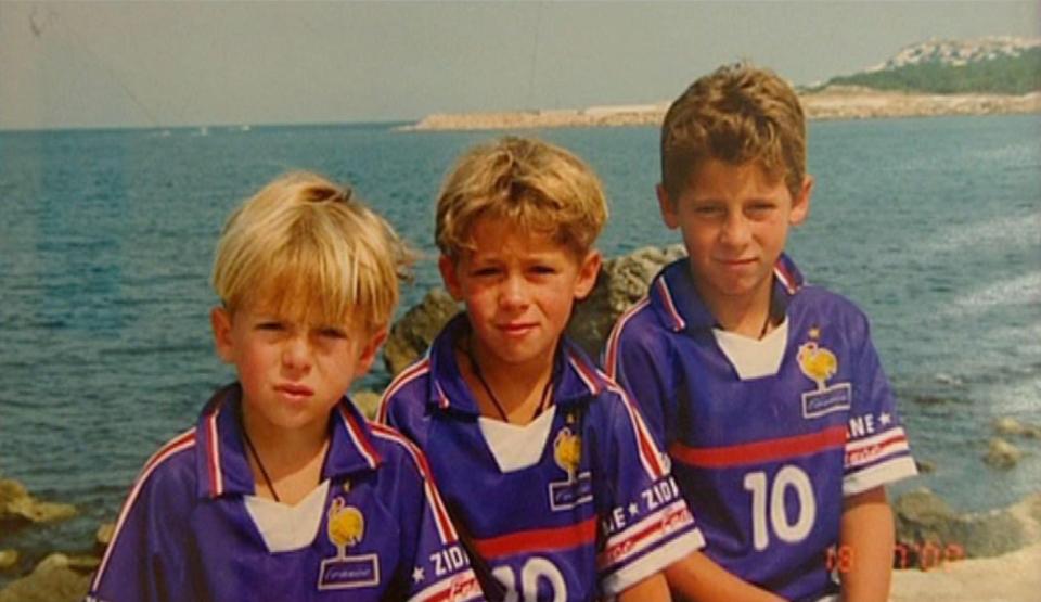  Eden Hazard, right, supported France as a kid and wore the 98 jersey with his brothers Thorgan, middle, and Kylian, left