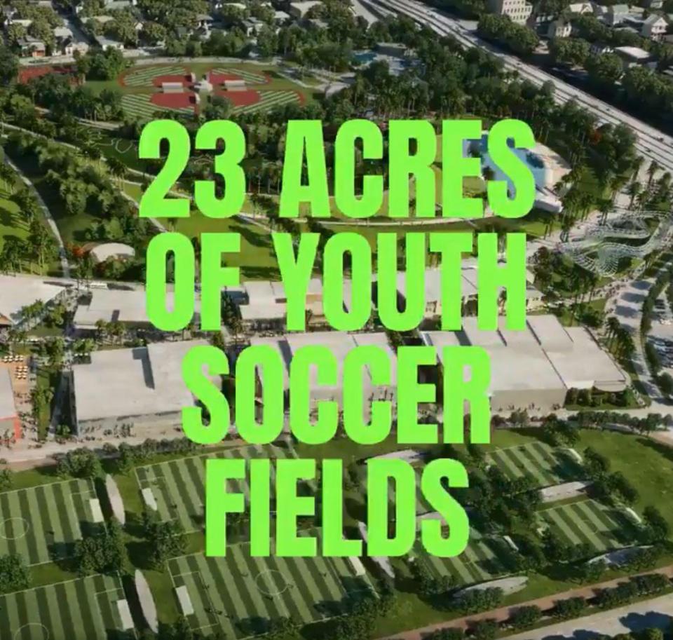  Around 23 acres of soccer fields for youths will be open to the public