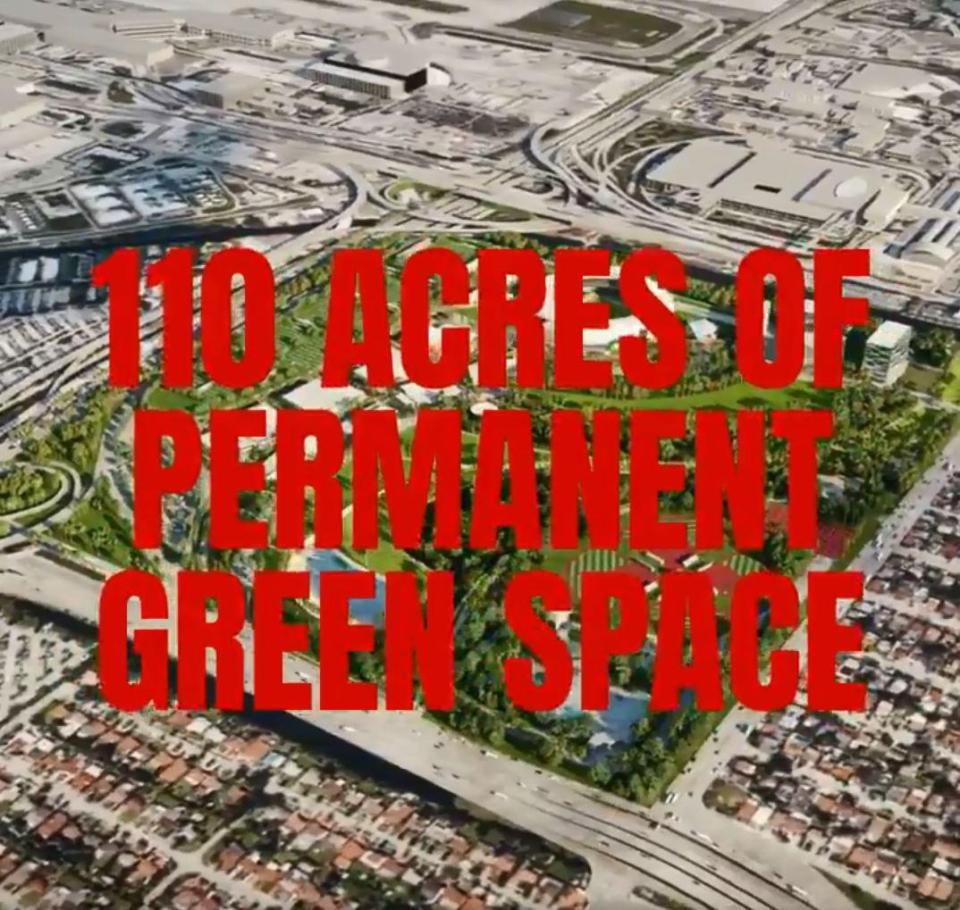  There will be some 110 acres of green space in the Florida hotspot