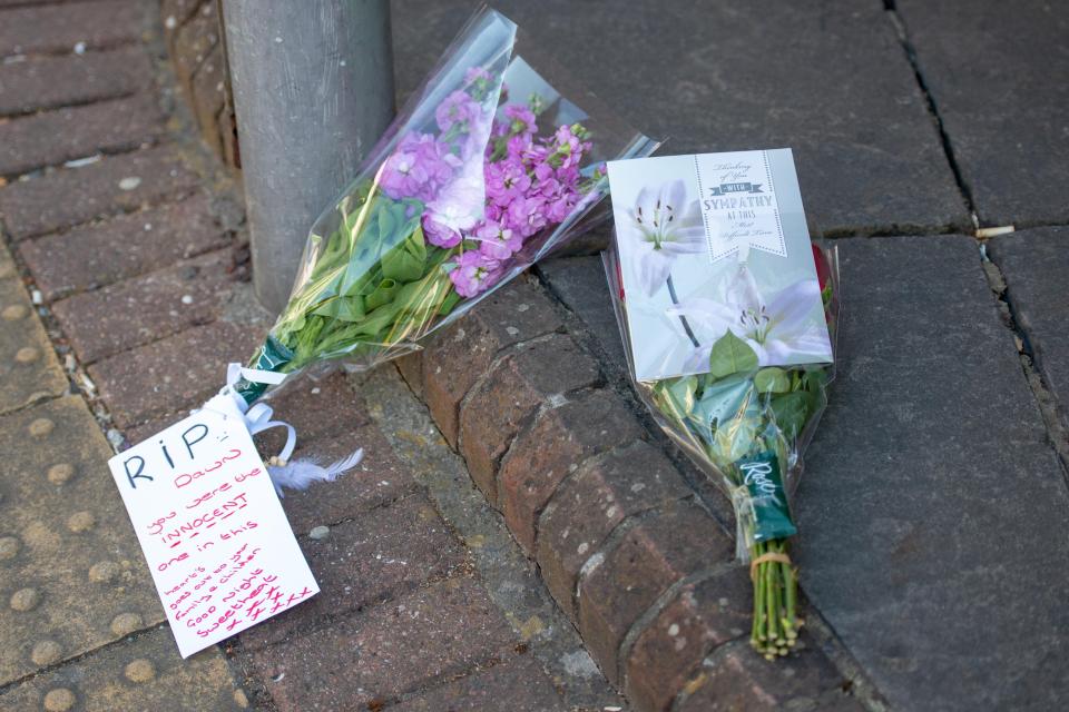  Flowers were left paying tribute to Dawn, who died on Sunday