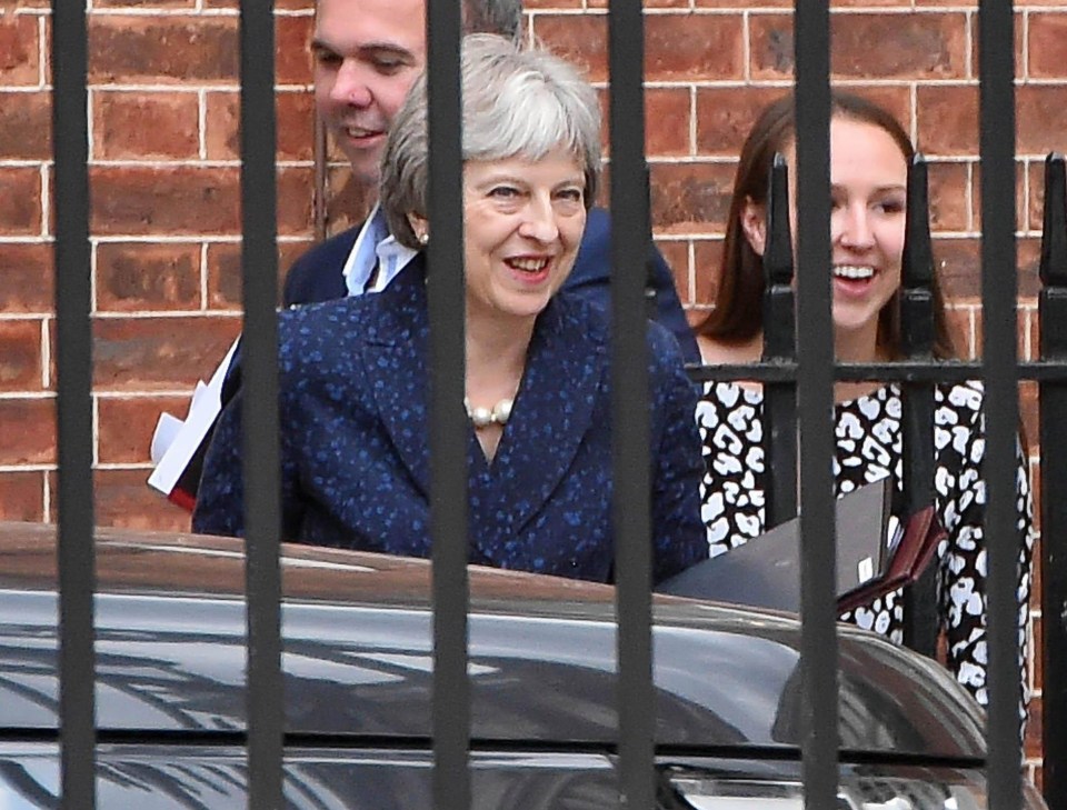 Theresa May pictured in Downing Street shortly after Boris resigned