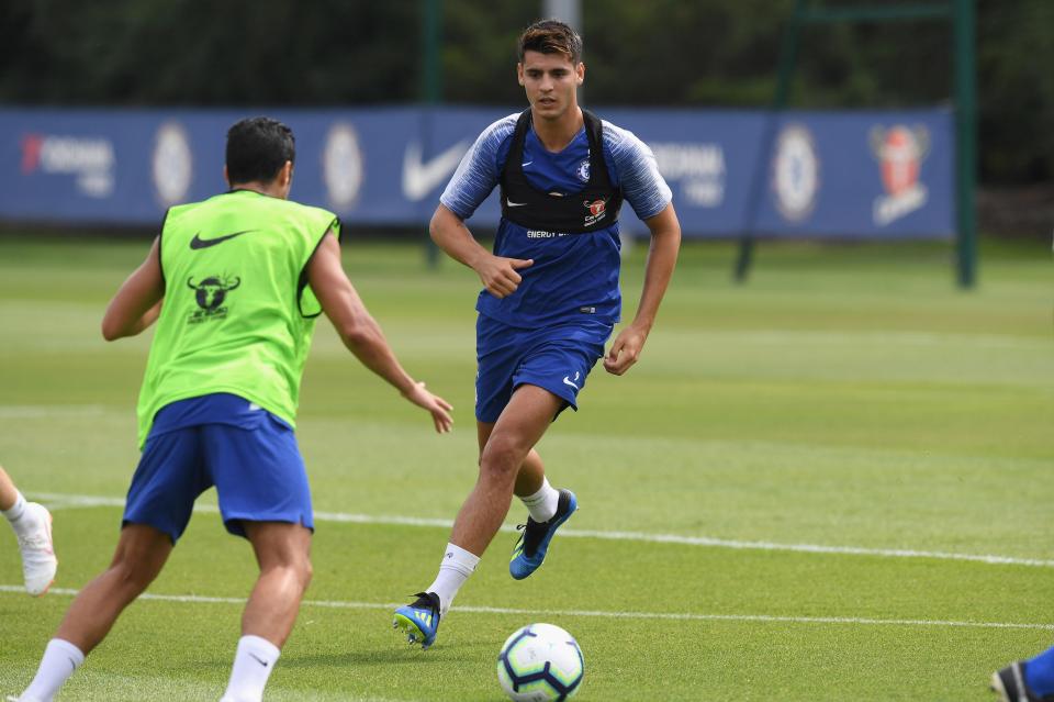  Alvaro Morata was at Cobham, having missed out on a place in Spain's World Cup squad