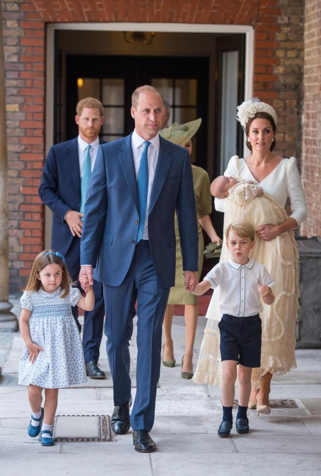  Wills guided Princess Charlotte and Prince George out of the chapel as Kate beamed at little Louis