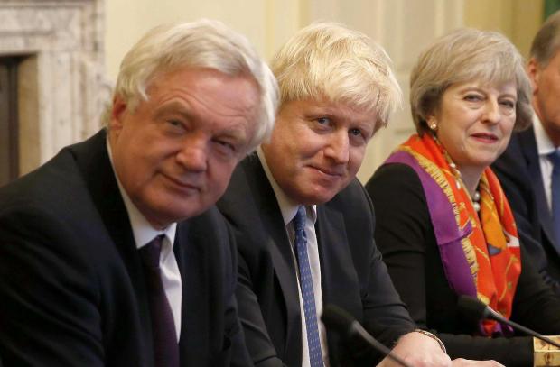 David Davis, Boris Johnson and Theresa May