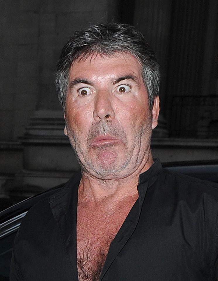  Simon Cowell pulls this face as he leaves his record label party