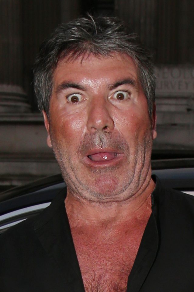  The Syco boss pulled a series of weird faces at the V&A museum