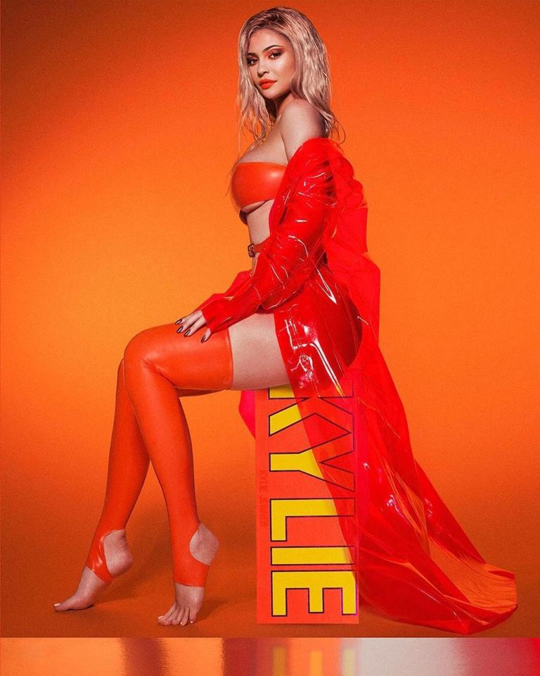  Kylie Jenner launched her new cosmetics range in orange latex