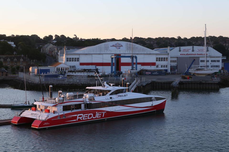  Venture Quays in East Cowes transformed its Union Jack artwork on the front of its building to the flag of St George