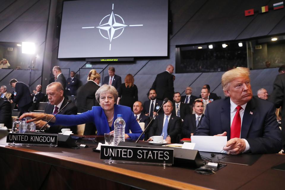  Trump has been seated next to May for the summit's afternoon session