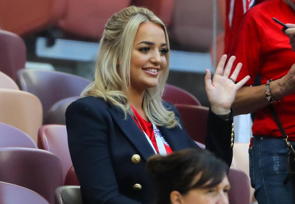  Jordan Pickford's partner Megan Davison was on hand to watch the Three Lions hero