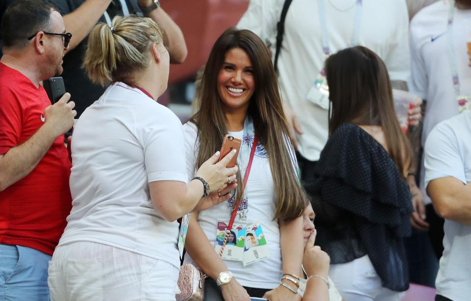  Rebekah Vardy looked delighted as England took the lead in the first-half against Croatia