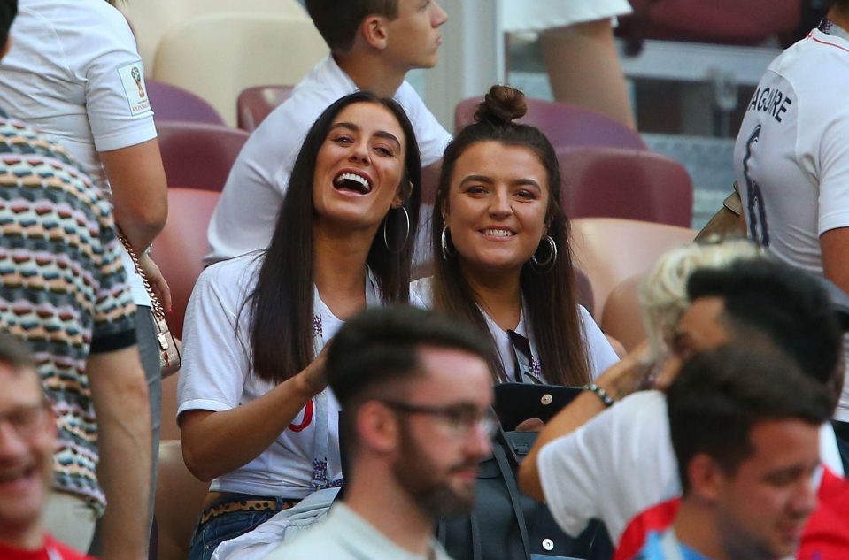  Harry Maguire's girlfriend Fern Hawkins and sister Megan were in the stadium