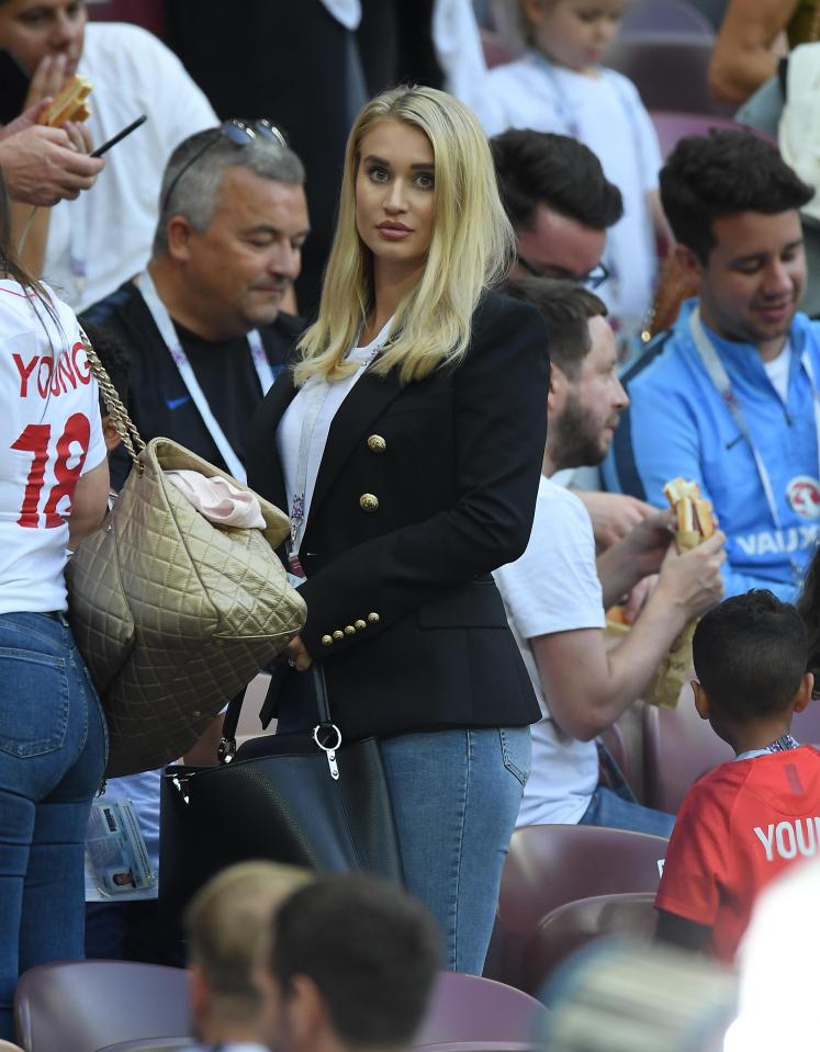  John Stones' girlfriend Millie Savage cheered on from the stands