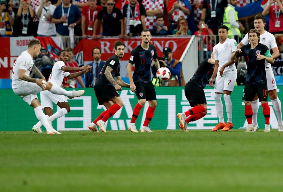  Kieran Trippier opened the scoring with a free kick against Croatia