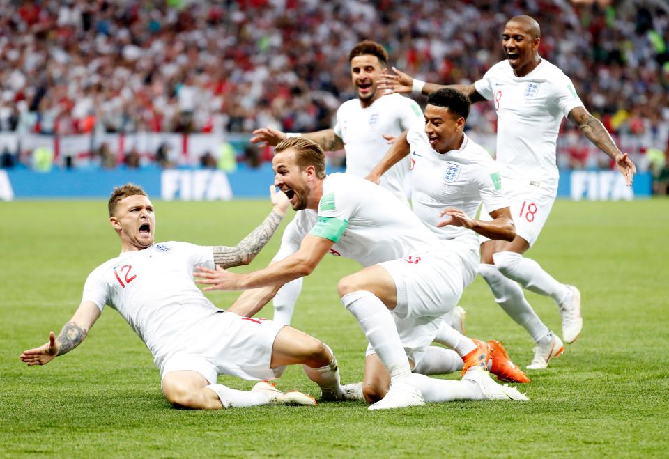  Kieran Trippier celebrates after scoring a free-kick