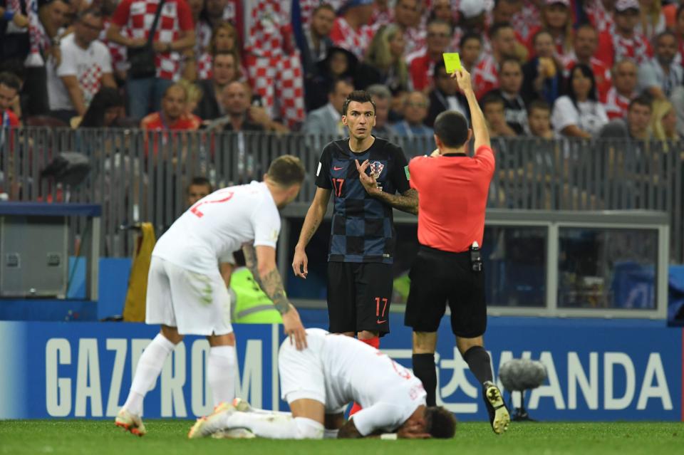  Striker Mandzukic was the man who received the extra-time booking