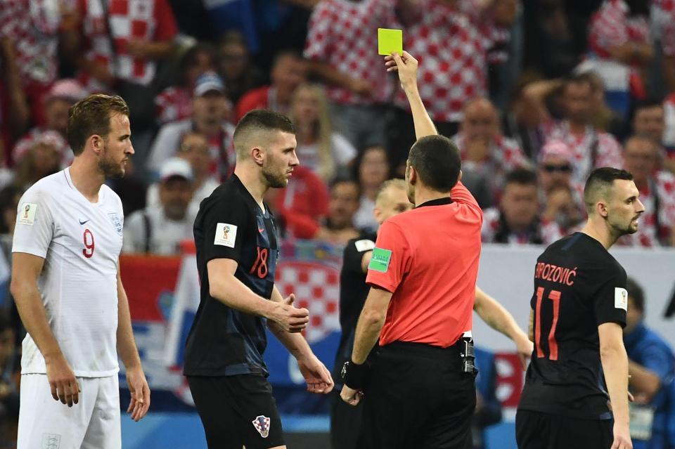  Rebic picked up a yellow card in the 48th minute