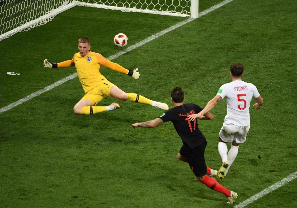  Mario Mandzukic sealed the Three Lions fate beating Pickford at the net in extra time