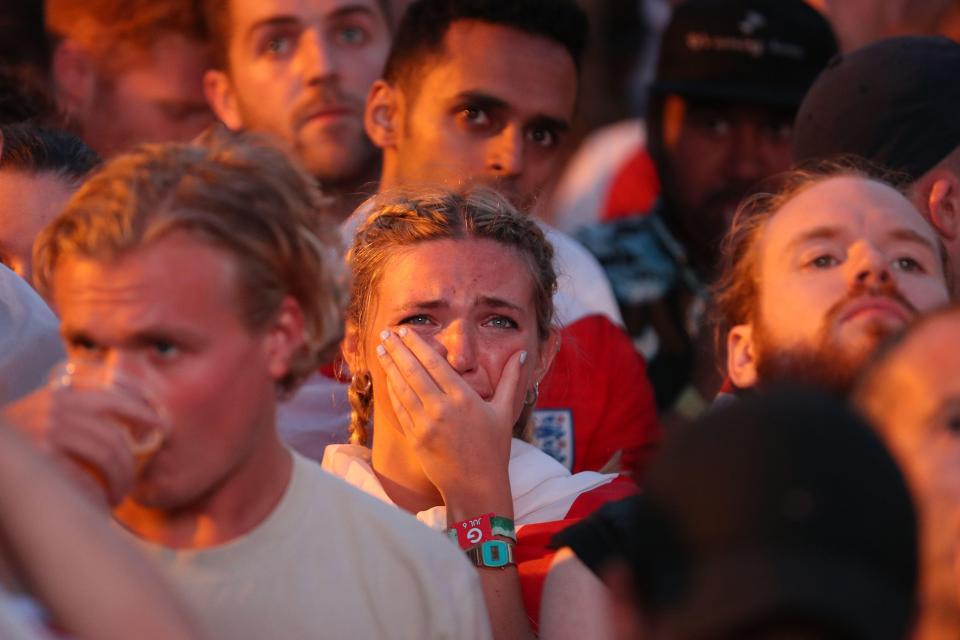  Fans shed tears as England's World Cup dream ended in limp fashion