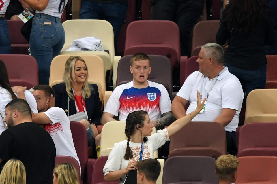  The England goalkeeper's family did their best to console him with Megan raising a smile