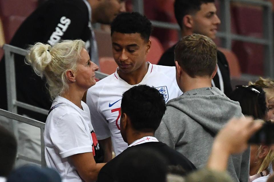  Jesse Lingard speaks to his mum after his country got knocked out of the World Cup