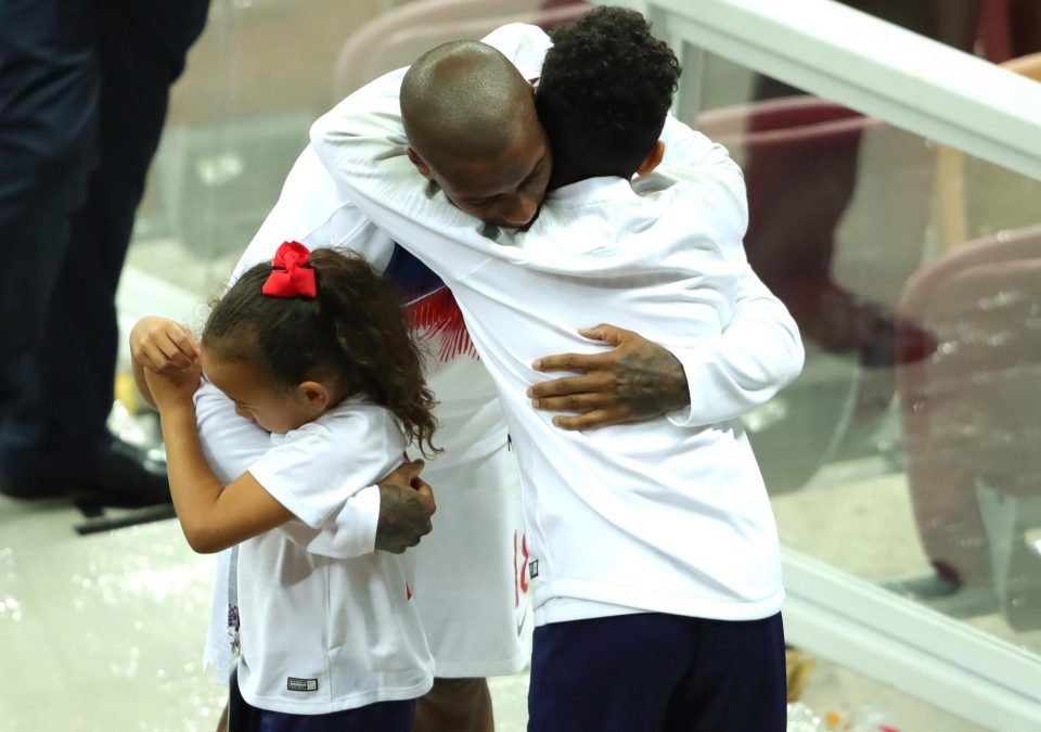  The Manchester United player was embraced by his whole family