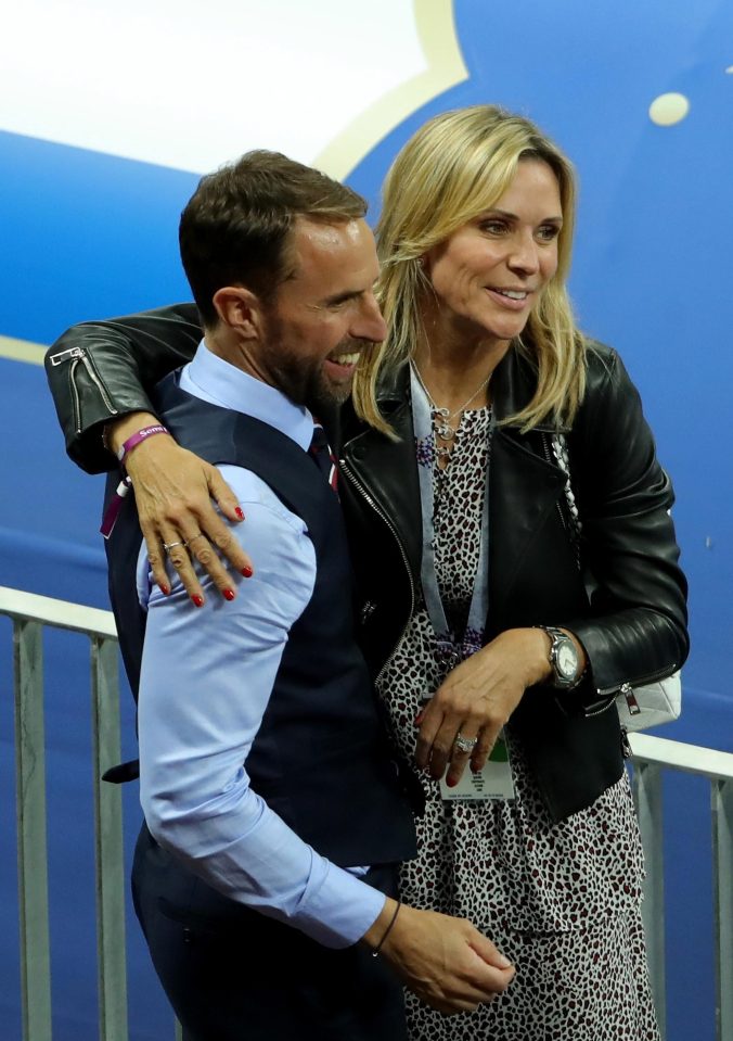  England manager Gareth Southgate was consoled by his wife Alison