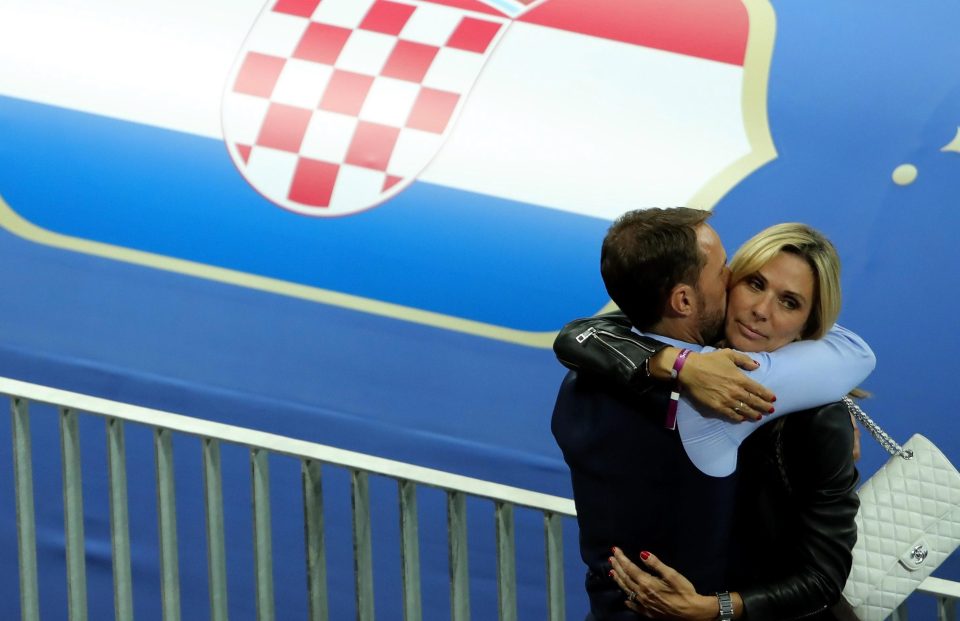  Gareth Southgate's wife Alison consoled the manager after the match