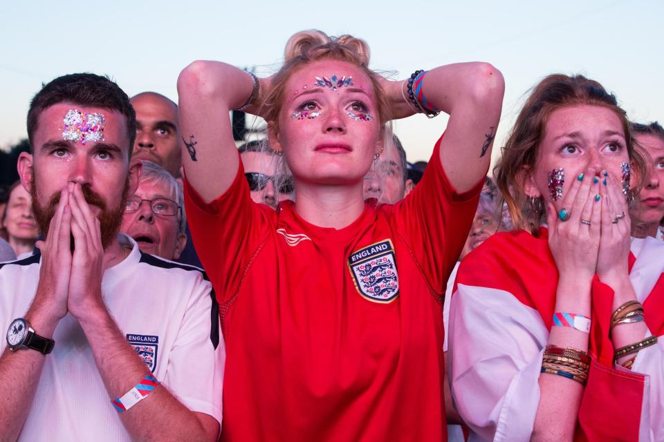  England fans were glued to TV screens both large and small for the agonising defeat