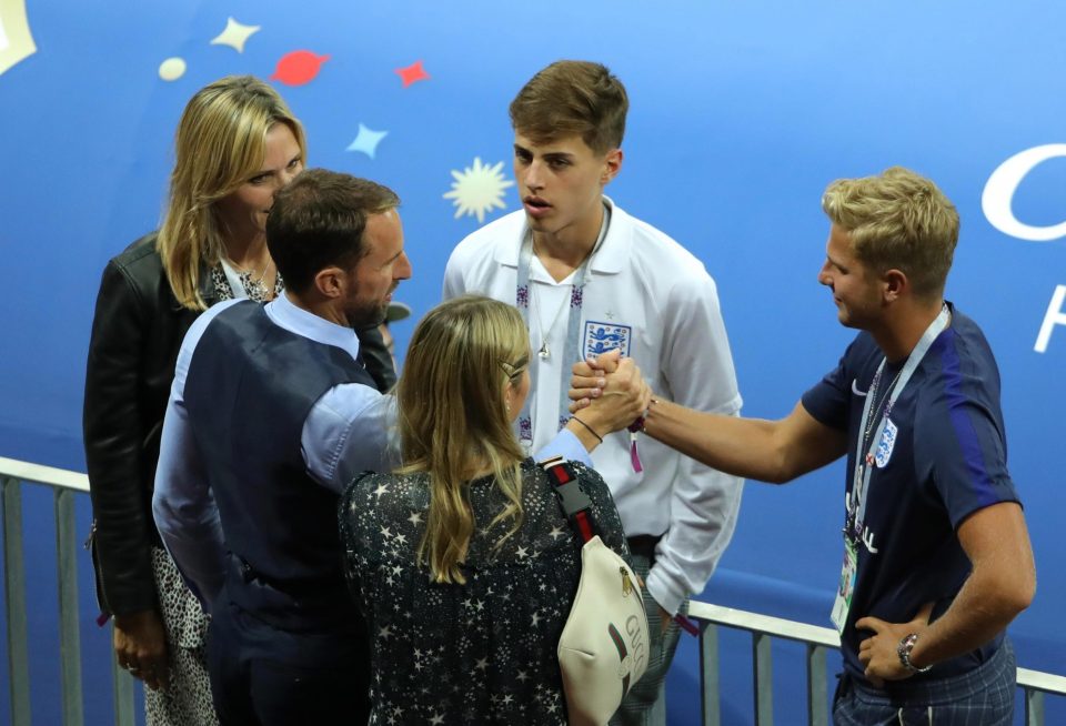  His loving family waited behind to spend time with Southgate after the full-time whistle