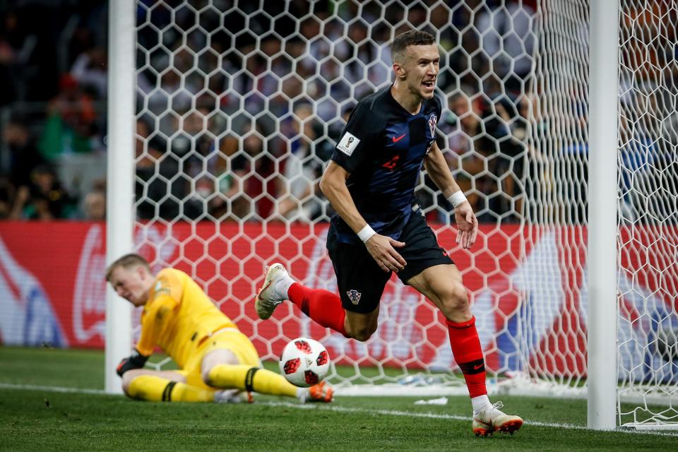  Ivan Perisic celebrates after bringing Croatia level