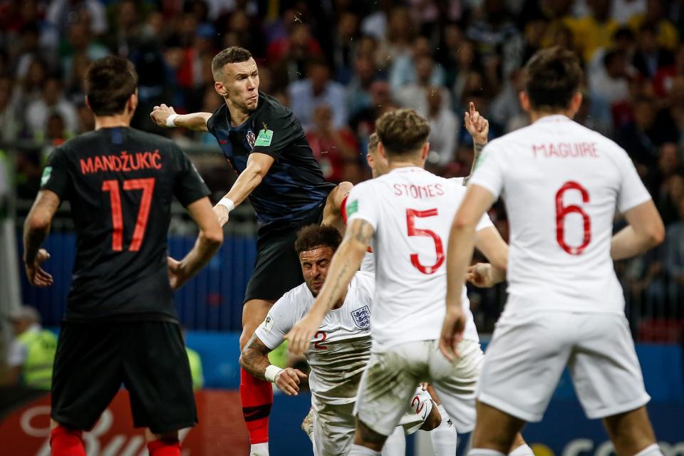  Ivan Perisic scores against England for Croatia after 68 minutes