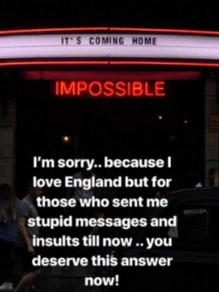  Balotelli posted his message to England fans on his Instagram page