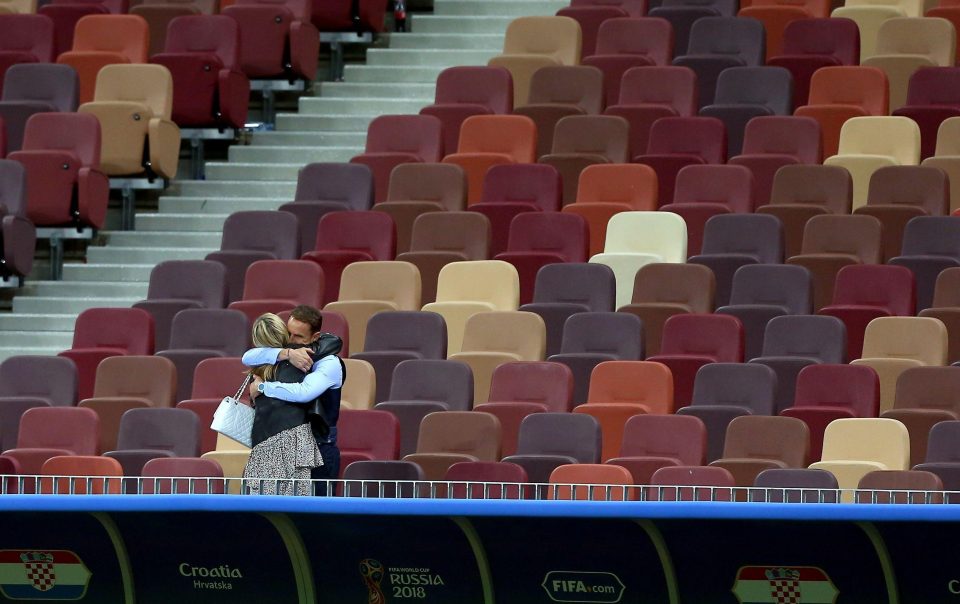  The pair were locked in an embrace in a empty  Luzhniki Stadium