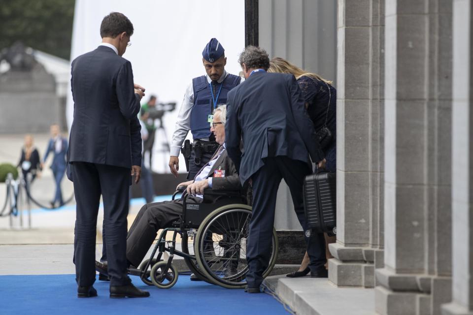  Mr Juncker was seen using a wheelchair last week