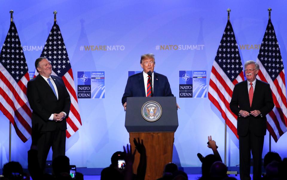  Donald Trump declares victory at the Nato summit in an unplanned press conference