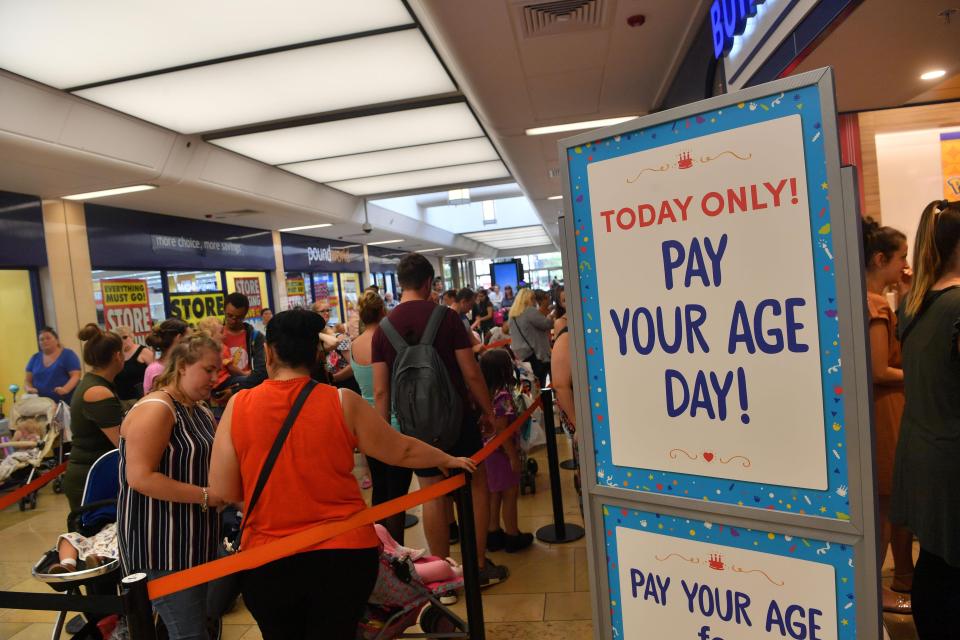  The Pay Your Age Day promotion meant that a one-year-old would be able to buy a £4 bear for £1