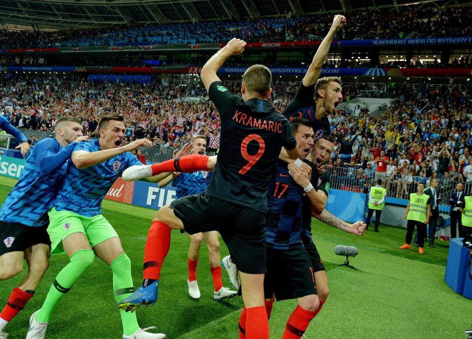  Croatia go bonkers after scoring an extra-time winner against England